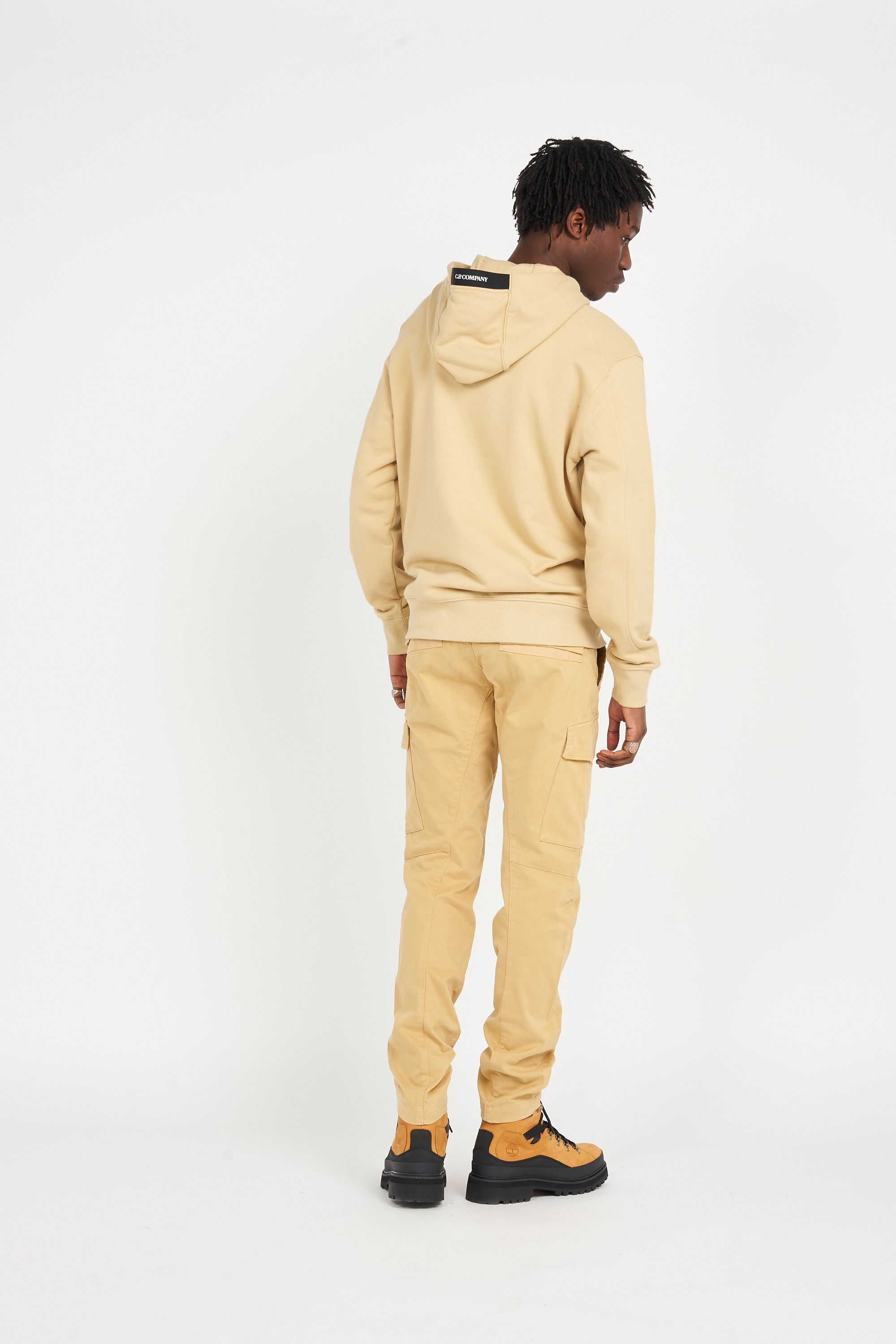 C.P. COMPANY Hoodie DIAGONAL RAISED FLEECE LENS HOODIE Beige