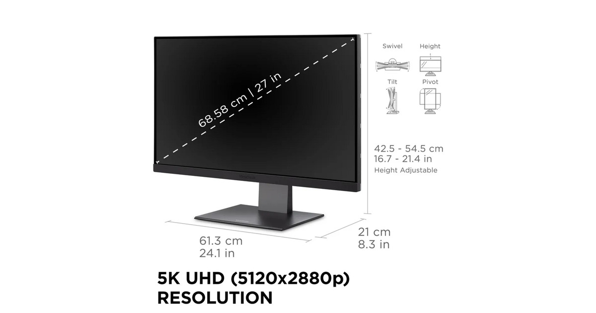 ViewSonicVP2788-5K Mac-Compatible 27