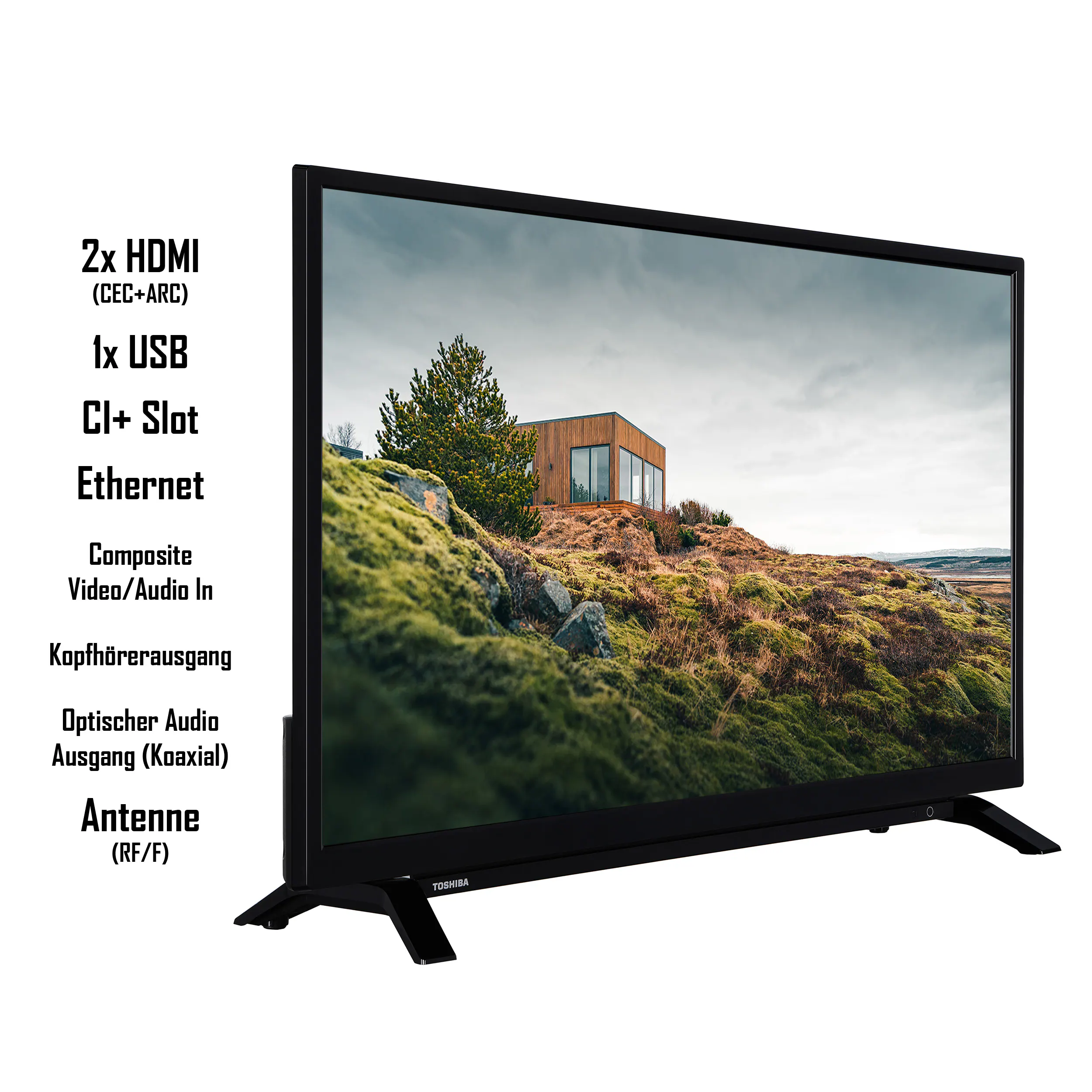 Toshiba 32W2263DG 32 Zoll LED Fernseher, Smart TV, HD Ready, HDR, Netflix/Prime Video