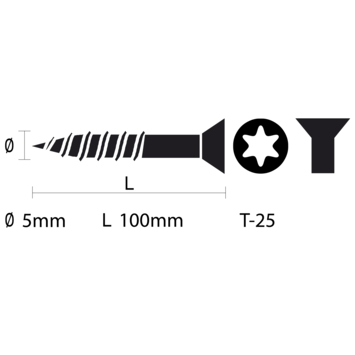 KARWEI unischroef platkop verzinkt 5x100 mm (10 stuks)