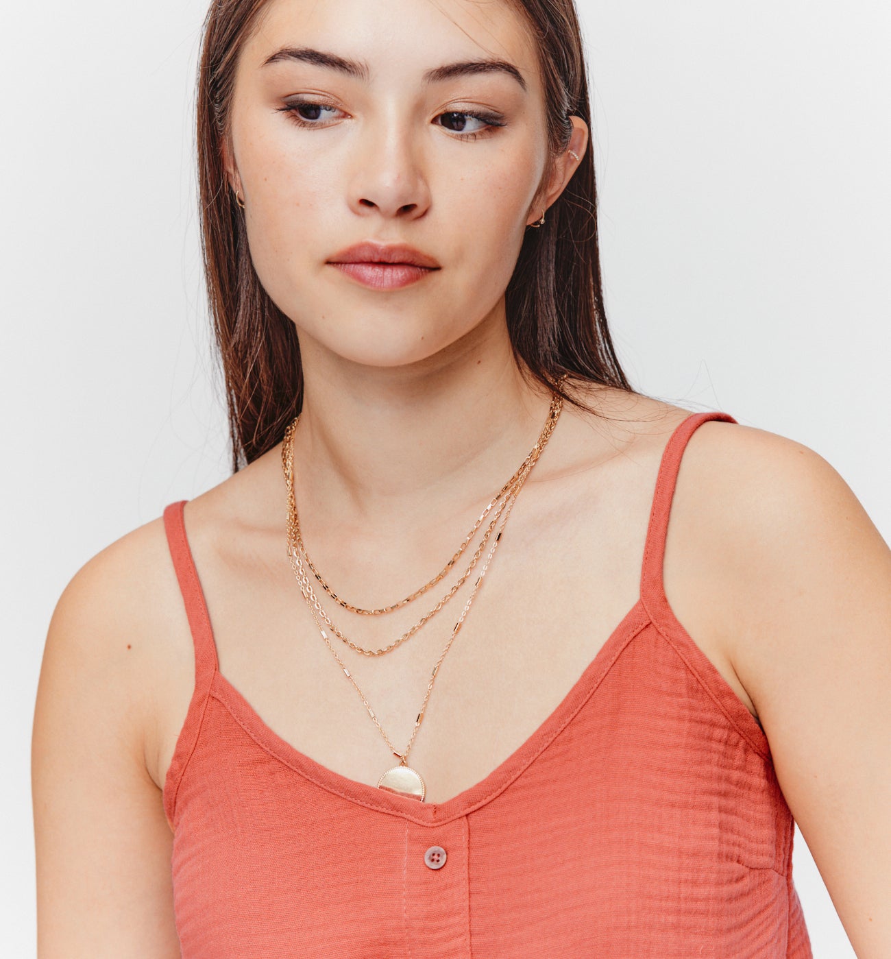 Top en gaze de coton - Terre de sienne