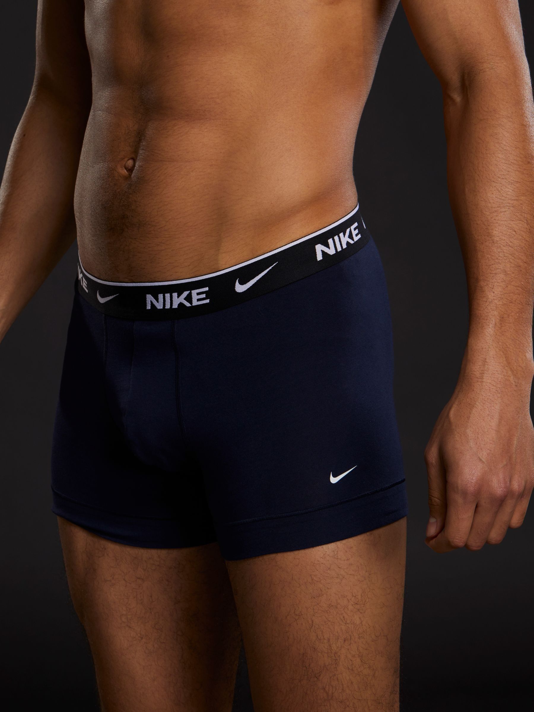 Donkerblauw - Nike Everyday katoenen stretchy boxershorts verpakking van drie