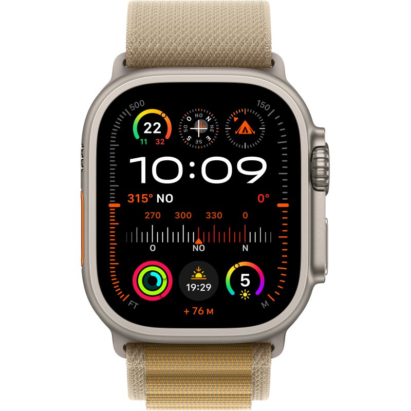 Apple Watch Ultra 2 OLED 49 mm Numérique 410 x 502 pixels Écran tactile 4G Titane GPS (satellite)