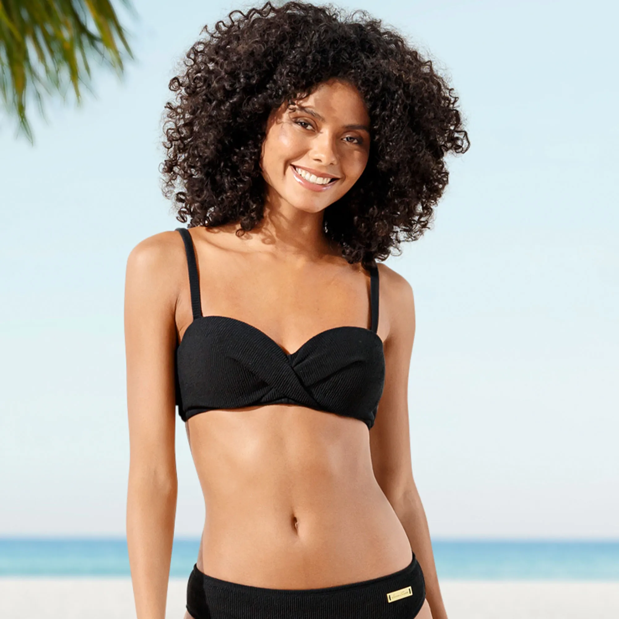 Damen-Bikini-Oberteil mit Ripp-Struktur