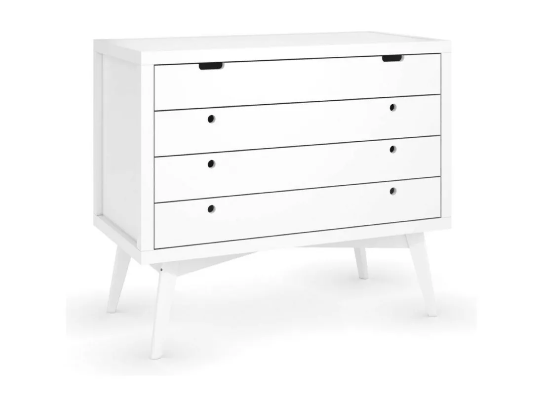Chambre complète Montessori bébé 70x140 cm bois massif blanc MARLEY