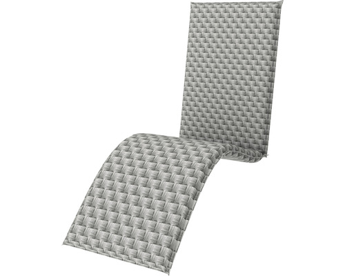 Ligstoelkussen 170 x 48 x 6 cm 50% katoen, 50% polyester grijs