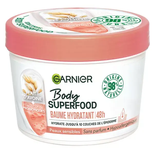 Bálsamo Hidratante Corporal Garnier Superfood com Leite de Aveia e Probióticos 380ml