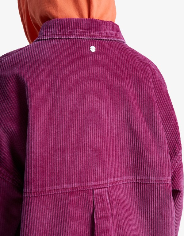 Kick Back Washed Veste oversize en velours côtelé Rouge Femme