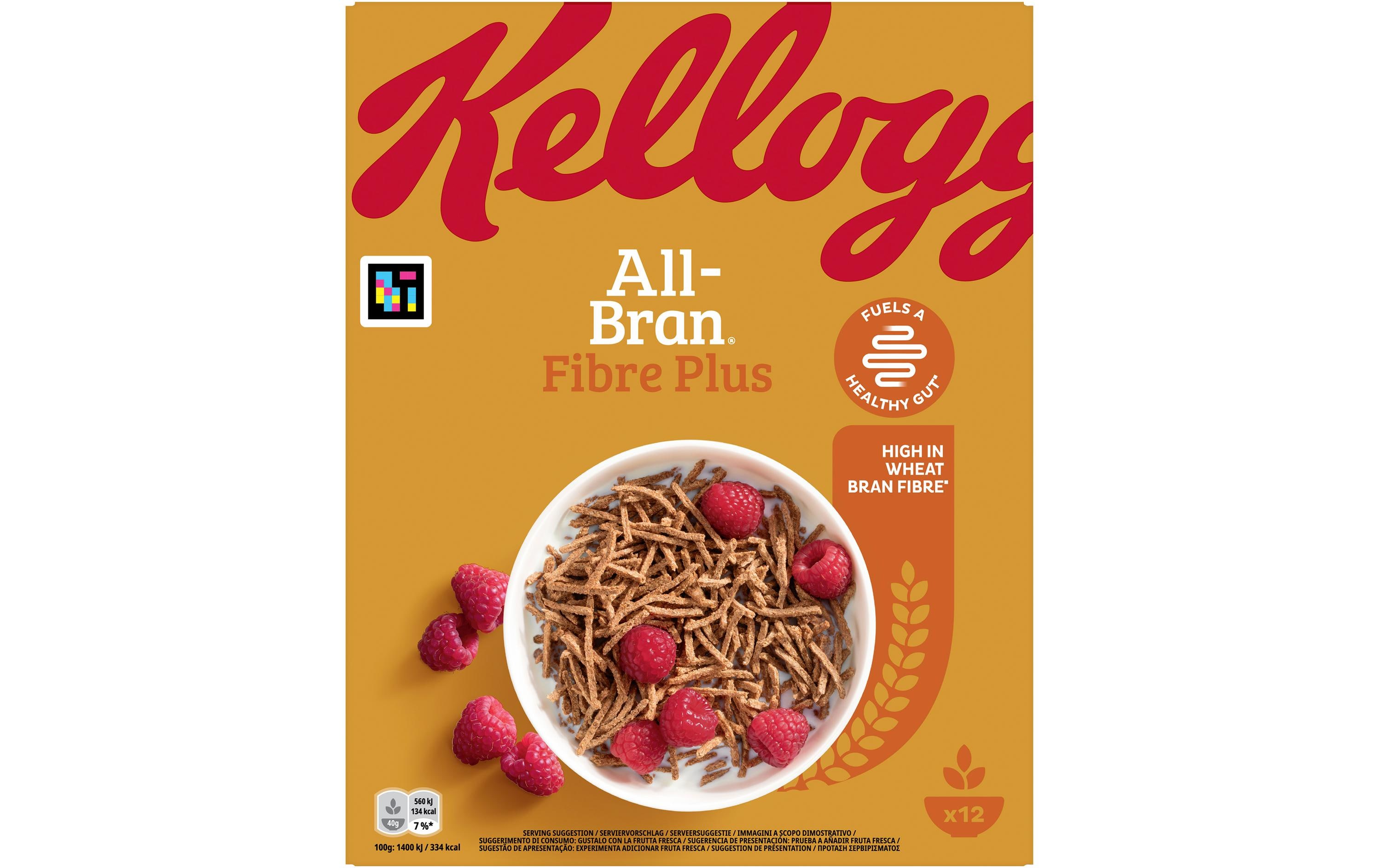 Cerealien All Bran Fiber Plus 12 x 500 gBallaststoffreiche Kellogg's Cerealien-Sticks