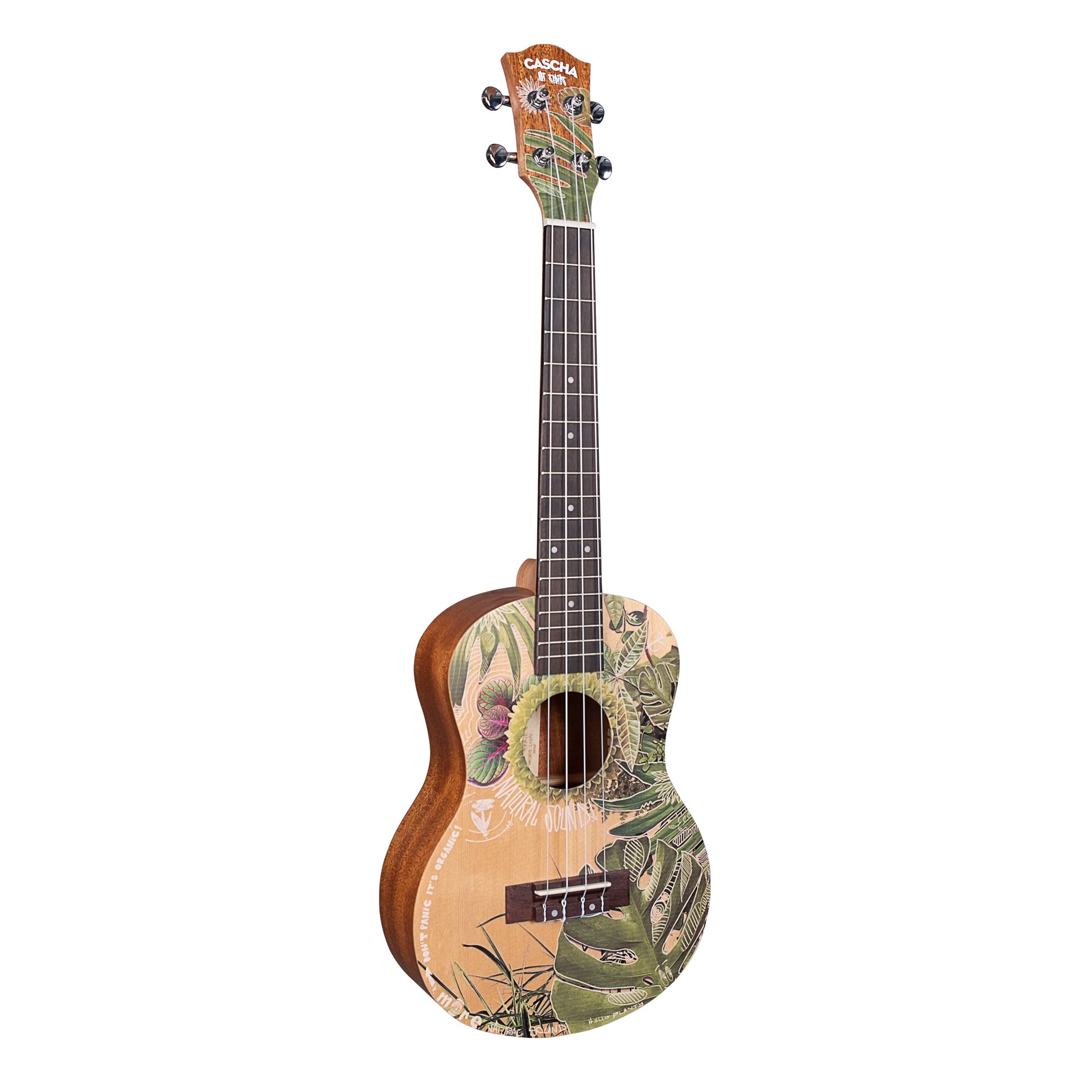 Cascha HH 2610 Art Series Leafy tenor ukelele massief spar bovenblad met gigbag