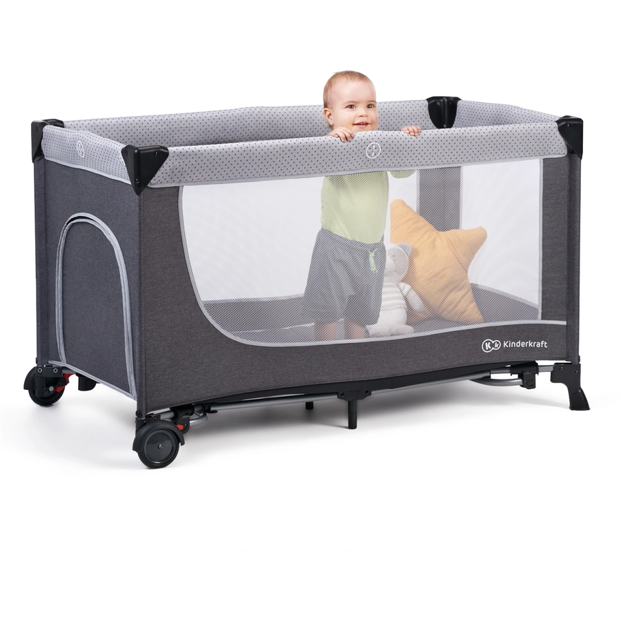 Kinderkraft Reisebett LEODY grey mit Zubehör