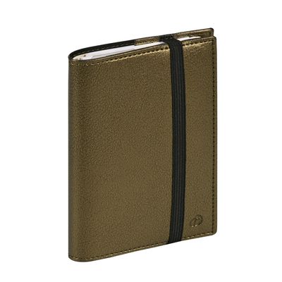 Agenda à élastique Time&Life Pocket - 1 semaine sur 2 pages - 10 x 15 cm - kaki métallisé - Quo Vadis