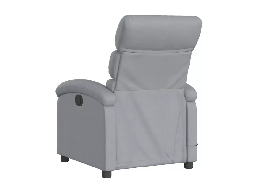 Fauteuil massant inclinable électrique gris clair tissu