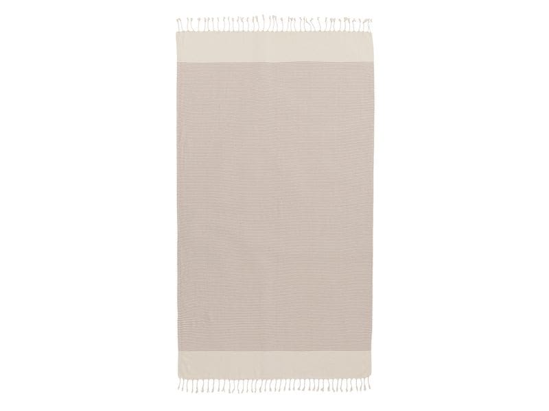 Urbanara Strandtuch Bolu 95 x 180 cm, Rosa / Naturweiss Badetuch