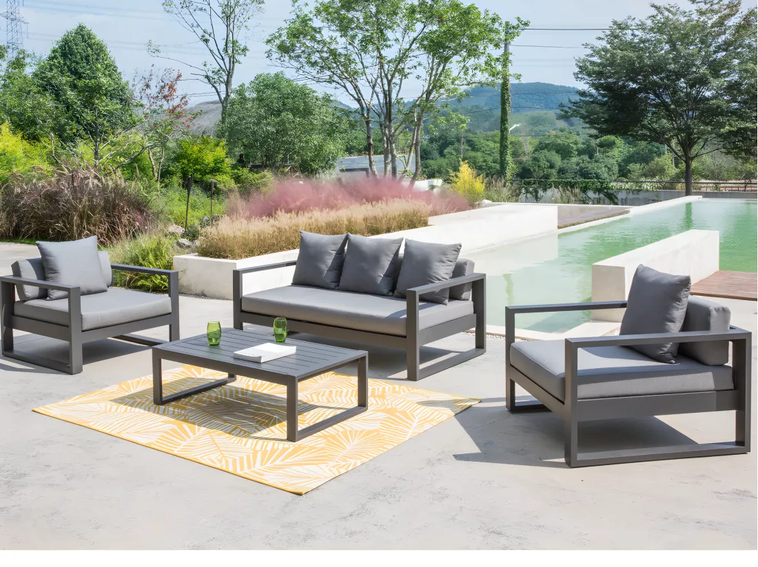 Table basse de jardin en aluminium - Anthracite - MOLOKAI de MYLIA