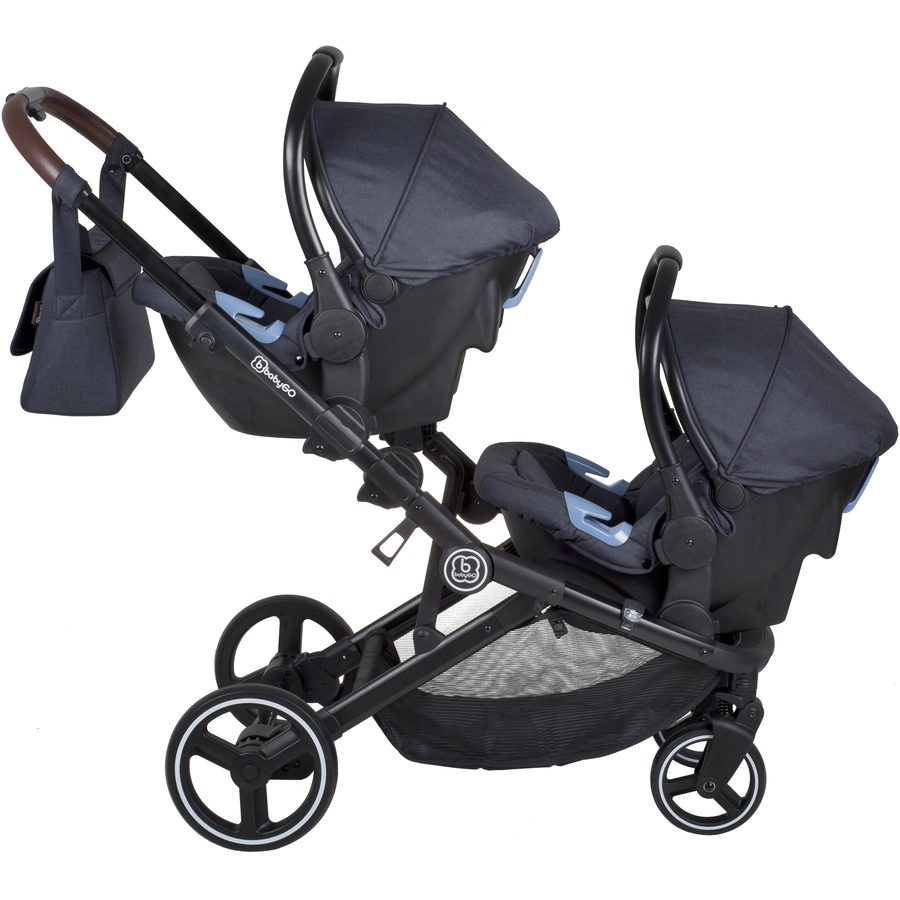 babyGO Geschwisterwagen Twinner Grey