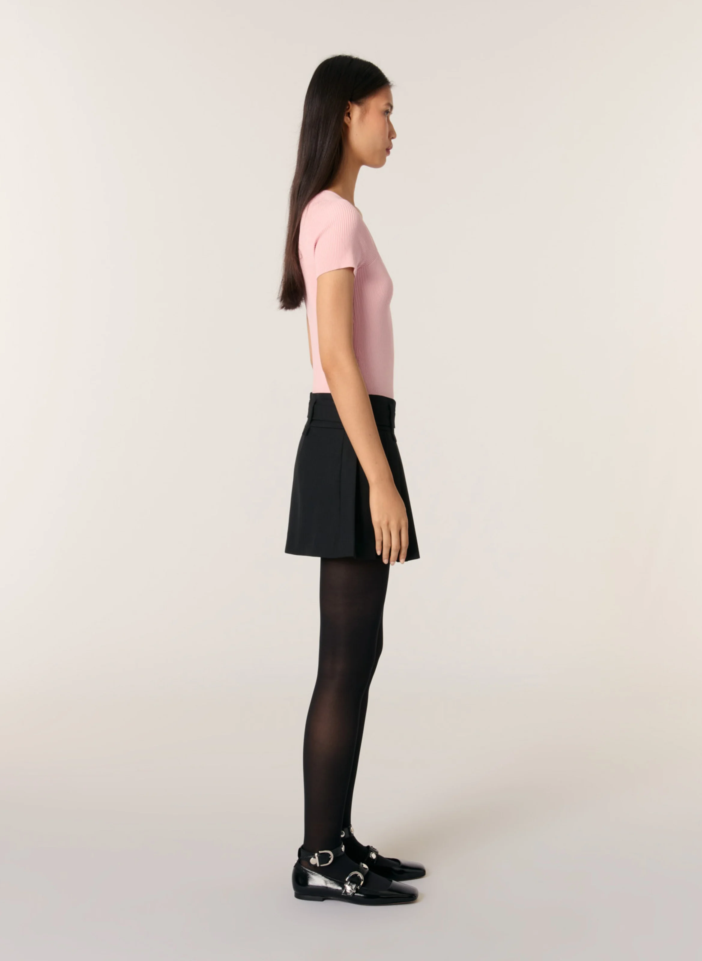 Pull col carré | Rose