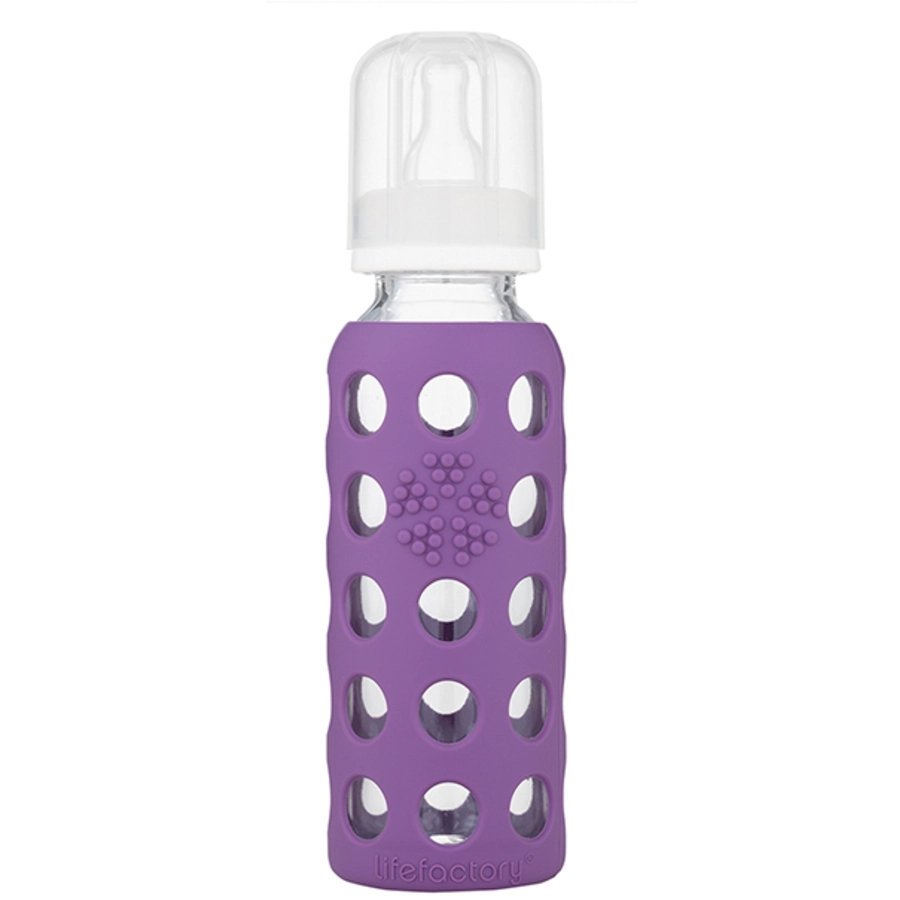 lifefactory Babyflasche aus Glas in grape 250 ml