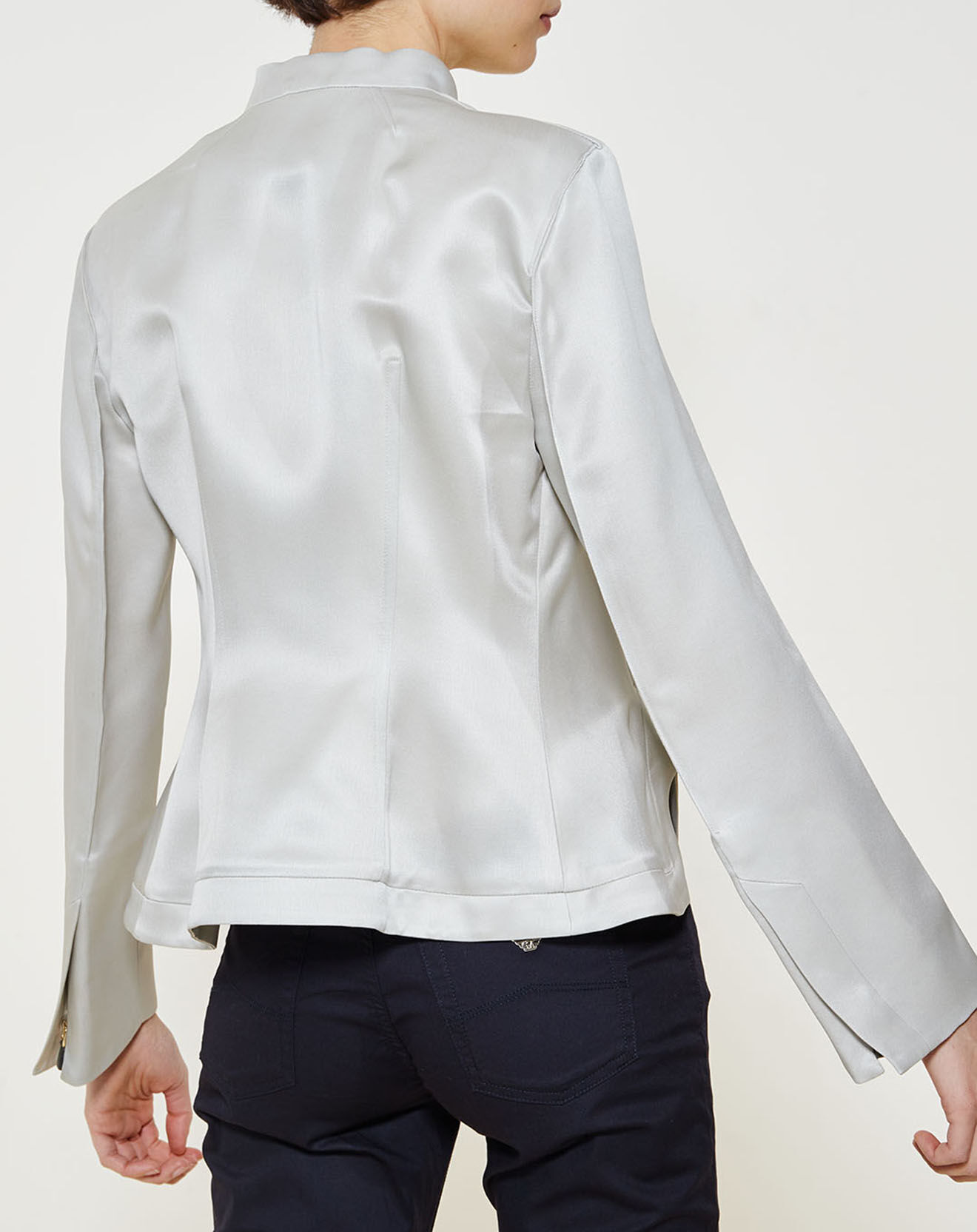Giorgio Armani Veste blazer 100% Soie argentée