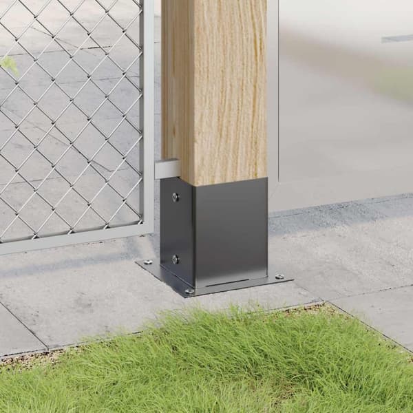 vidaXL Stolpebunner firkantet 12 stk 121x121 mm pulverlakkert stål