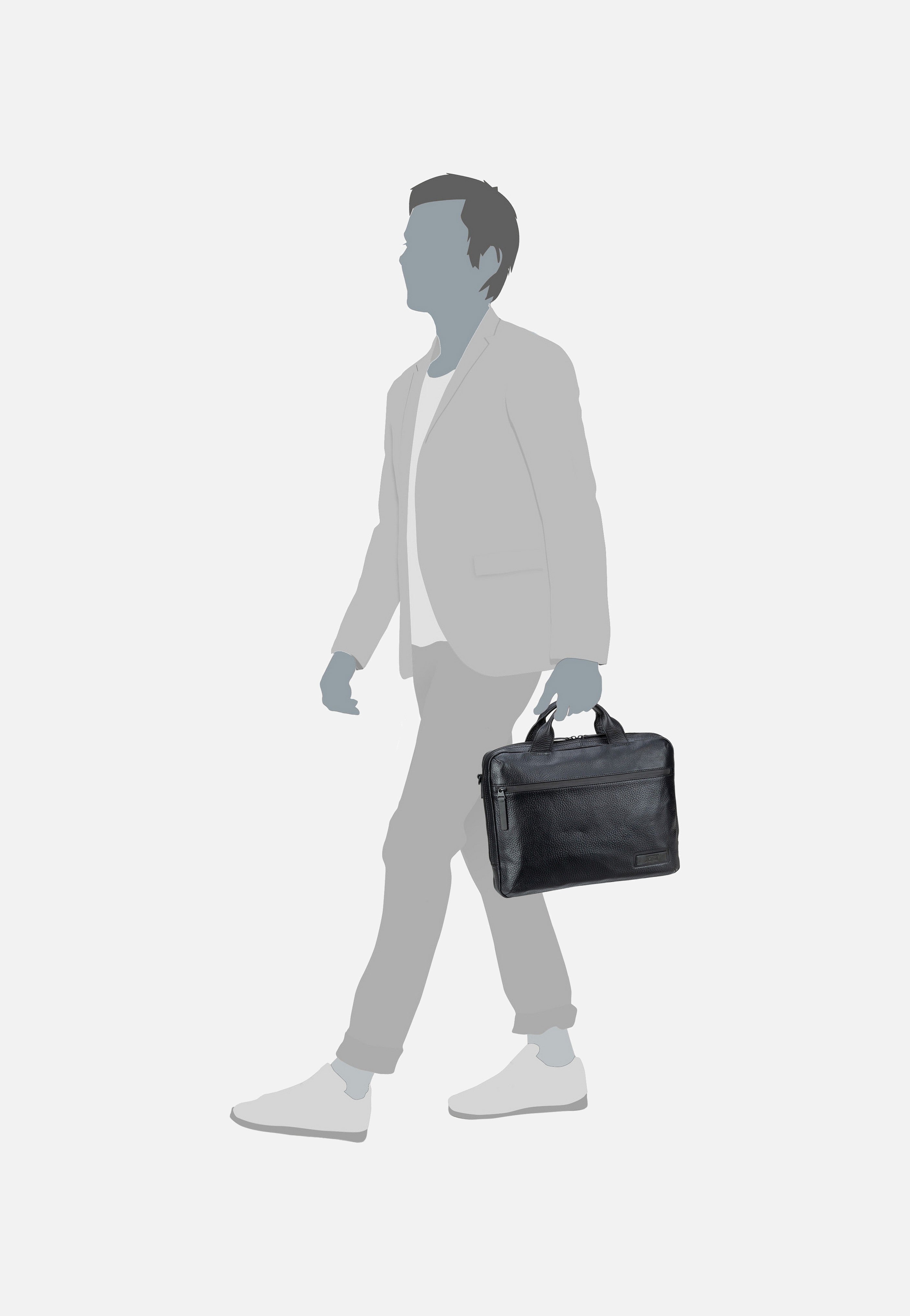 Stockholm Business Bag S 1 Comp Black - Aktentasche