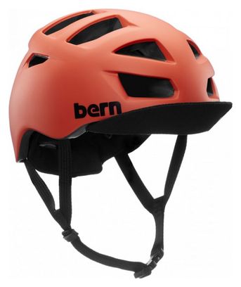 Casque Bern Allston Satin Coral avec Visière
