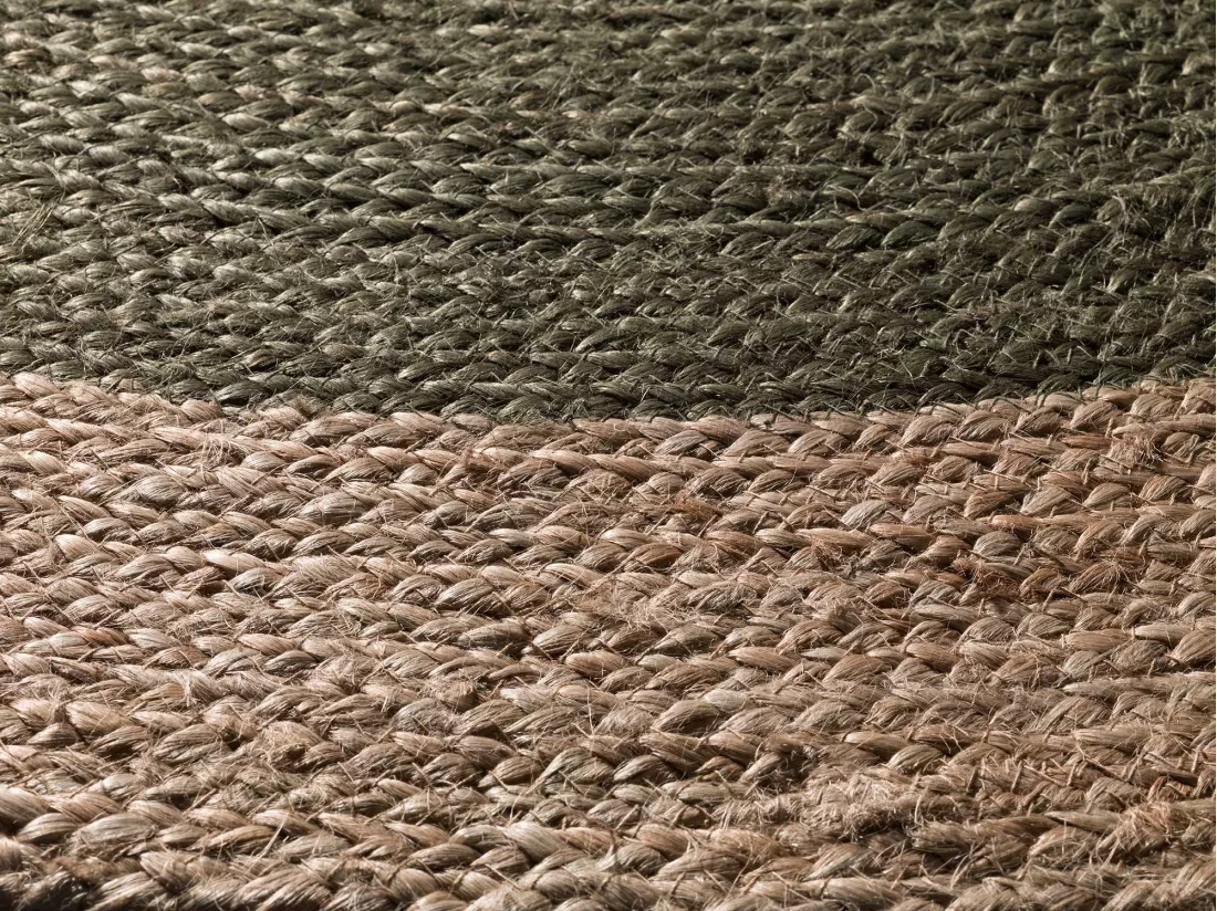 Tapis intérieur rond - naturel - vert - diam.120 cm - MAHON