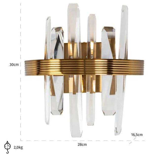 Wandlamp 212366 Brigh B28 x D16 cm