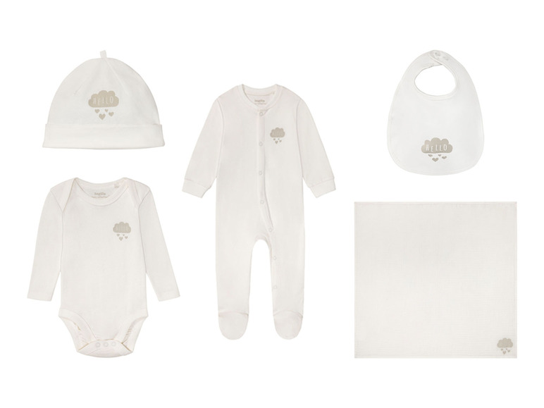 Unisex babyset, 5-delig met hoog gehalte aan bio-katoen