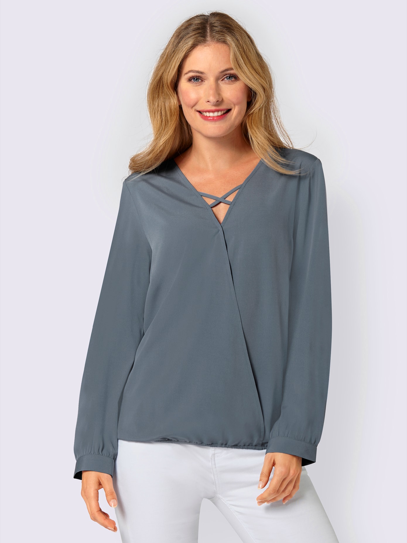 Chemisier chic effet cache cœur et lacets