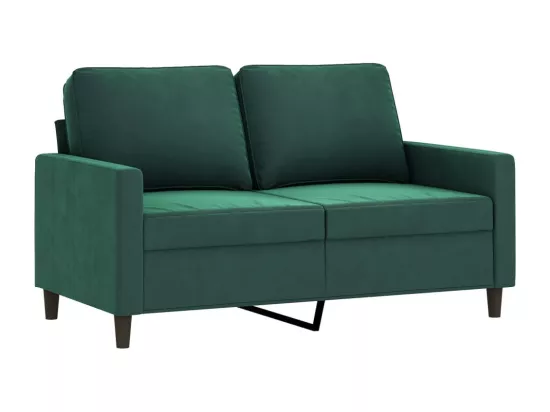 Ensemble de canapés 3 pièces avec coussins vert foncé velours