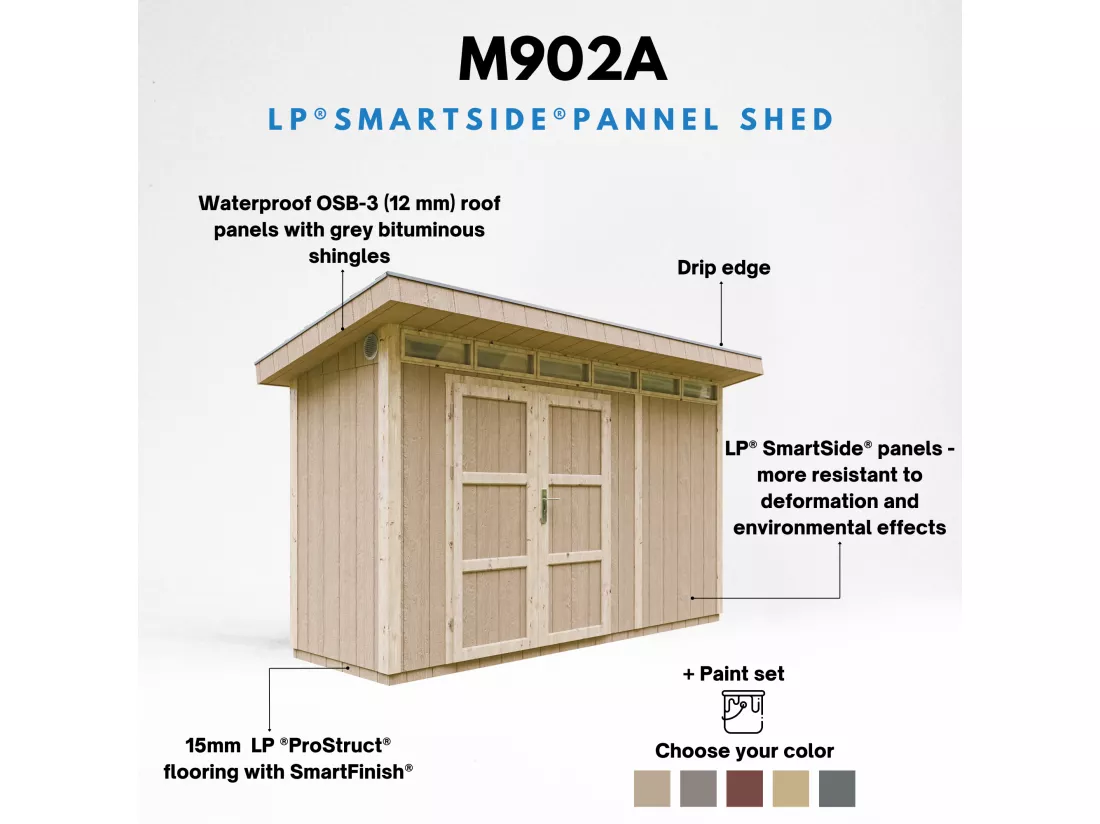 Abri de Jardin Qualité Premium 4m² /L161xL412xH239 cm - Timbela M902A-TERRA BROWN