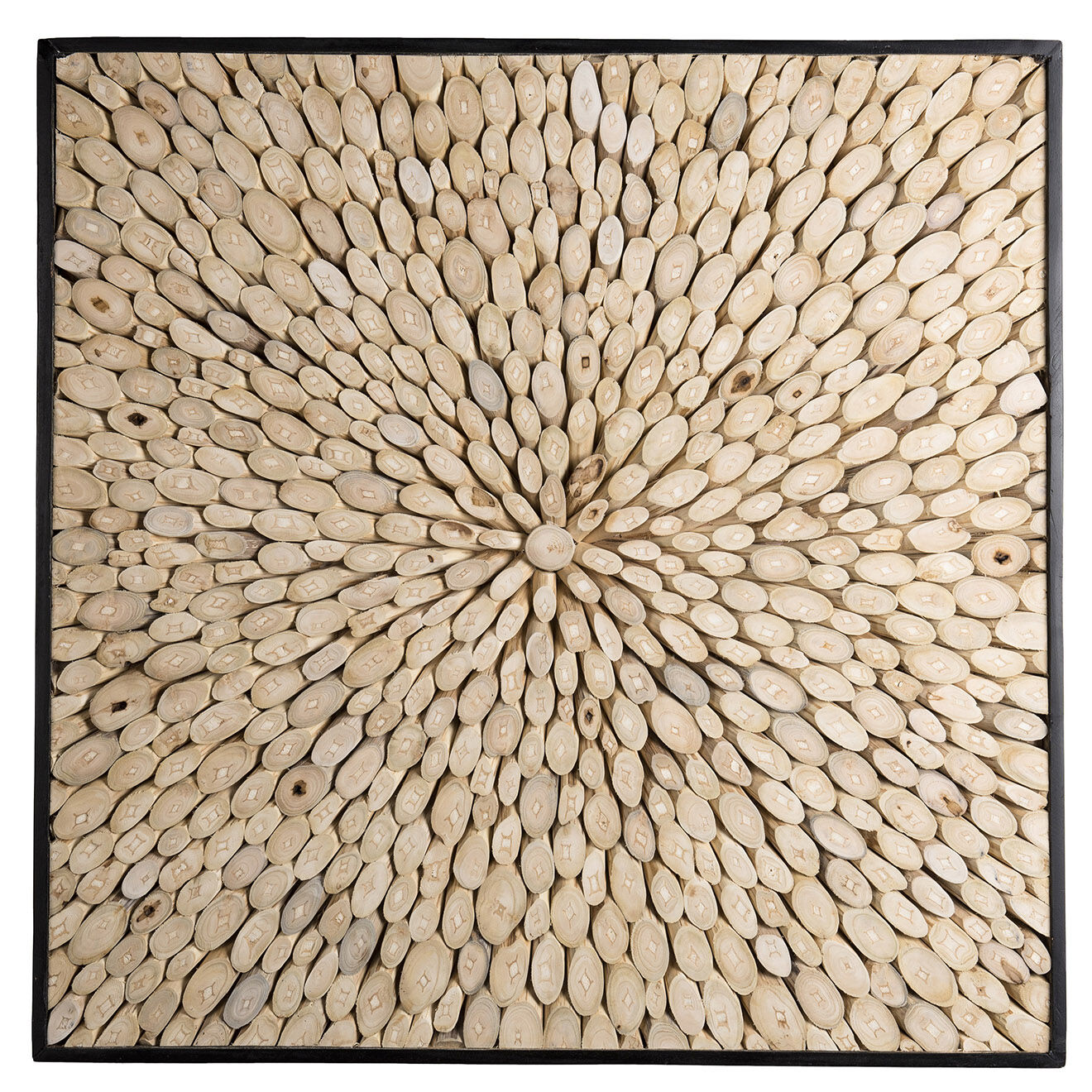 Macabane Décoration murale Suzy bois - 100x100x4 cm