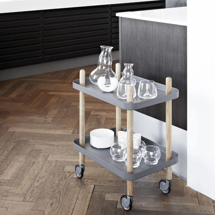 Normann Copenhagen - Block Beistellwagen, Esche / hellgrau