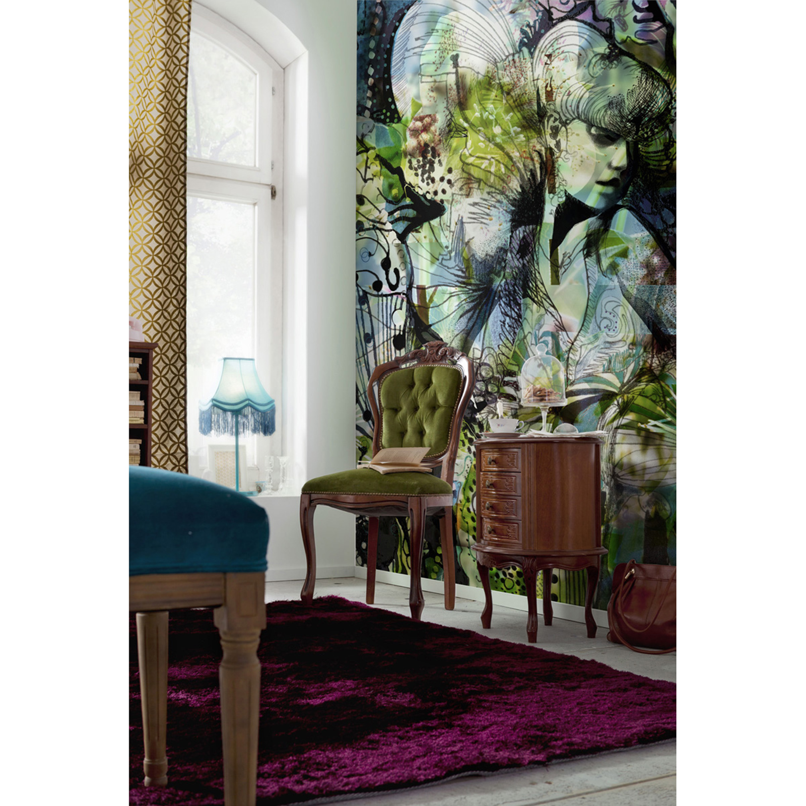 Papier-Fototapete APHRODITE'S GARDEN - grün - 184x254 cm
