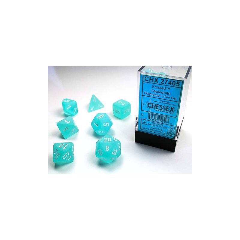 7 dés * givrés * BLEU/VERT