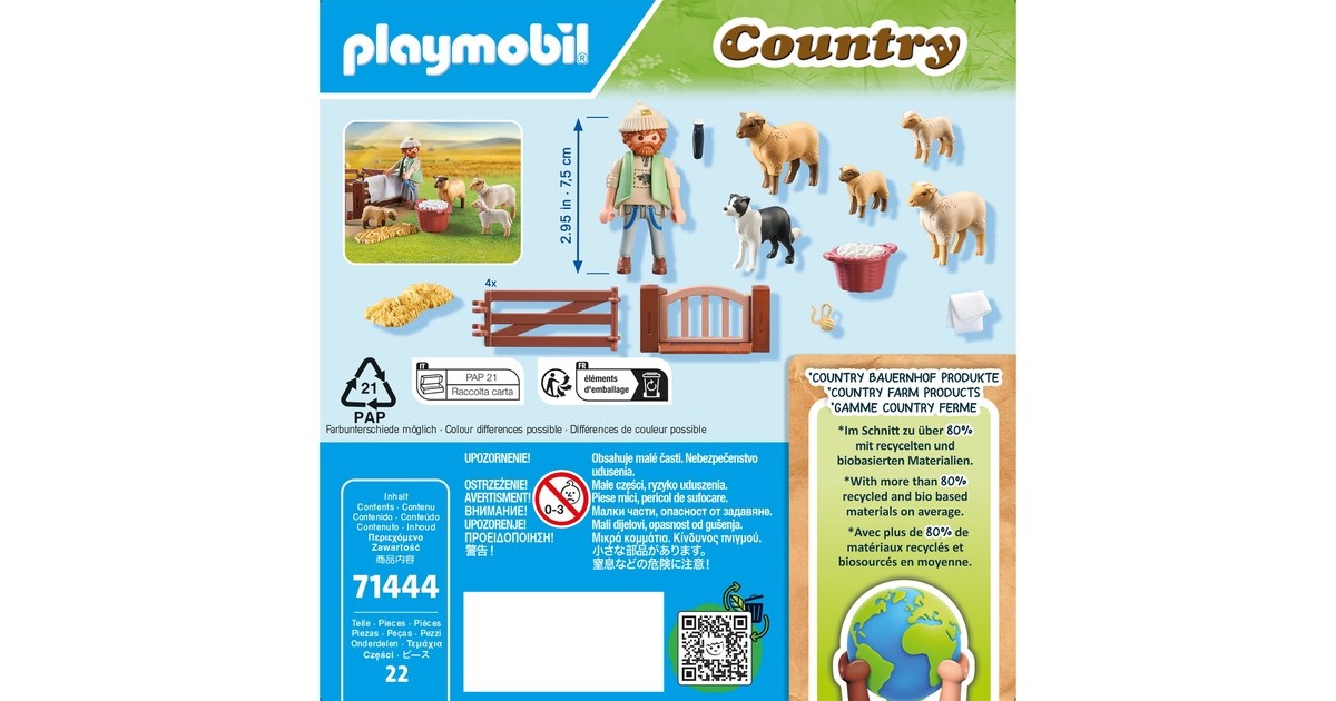 PLAYMOBILCountry - Jonge herder met schapen Constructiespeelgoed  (71444)