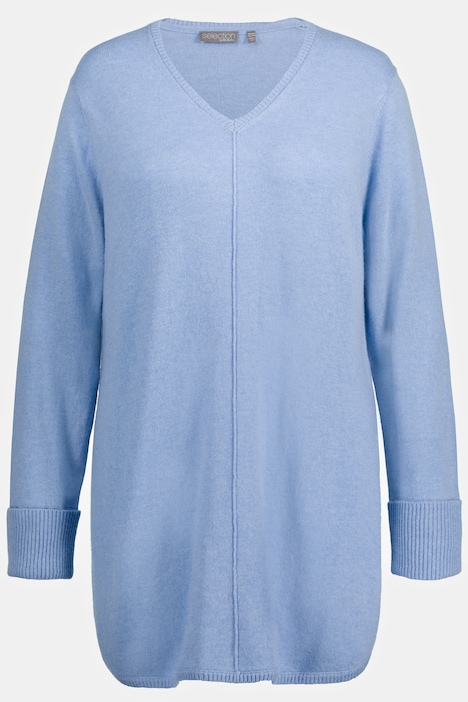 Pullover, edler Wollmix, Biese, V-Ausschnitt, Langarm