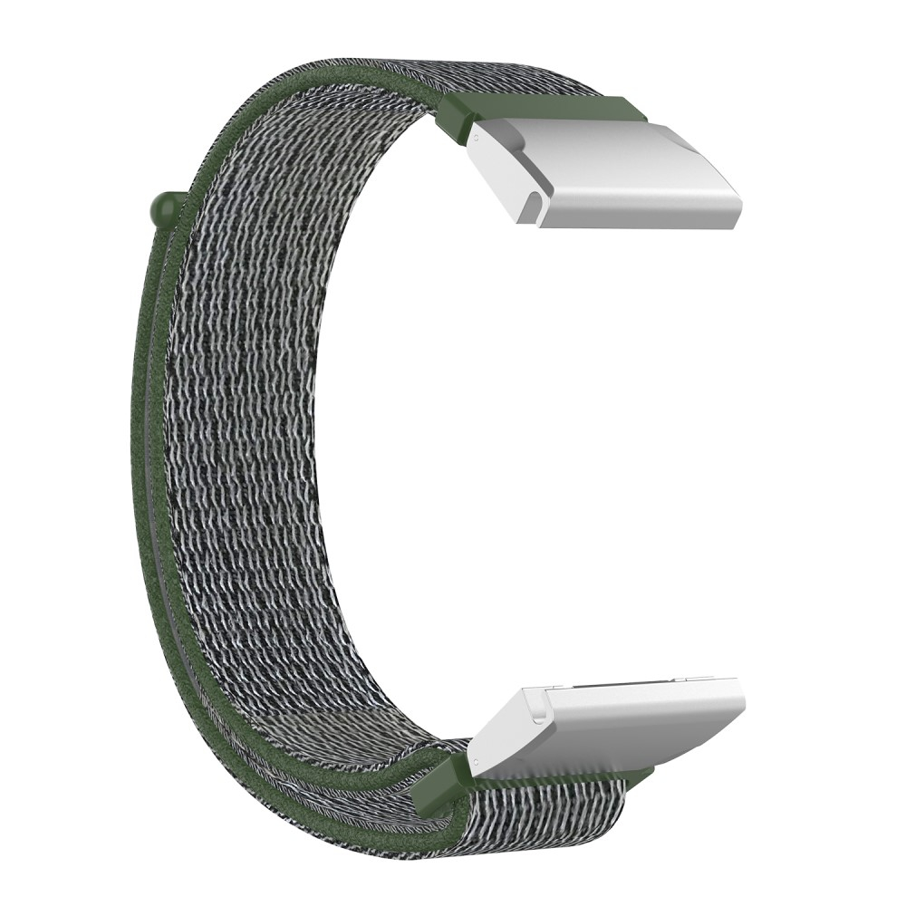 Garmin Fenix 6 / 6 Pro / 5 / 5 Plus / Forerunner 935 Nylon Klettverschluss Ersatz Armband (Gelenkumfang: 190-245mm) - Grau / Grün