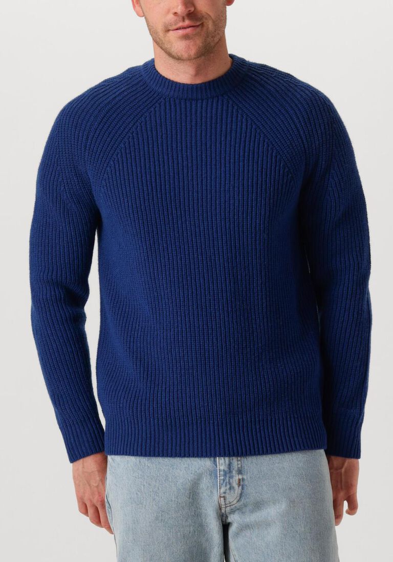 donkerblauwe forét trui delta wool knit