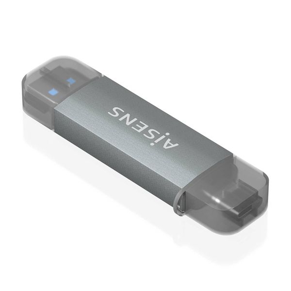 AISENS ASCR-2AC08-GR Leitor de Cartões Externo USB 3.1 USB-C e A Multi-Cartão