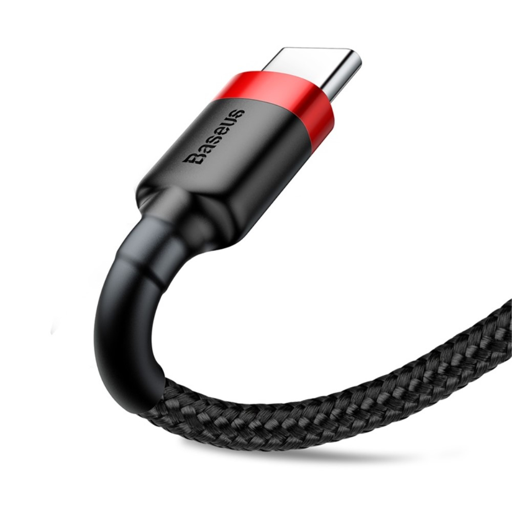 (2m / 2A) USB C auf USB A 480Mbps Schnellladekabel Datenkabel - Schwarz / Rot