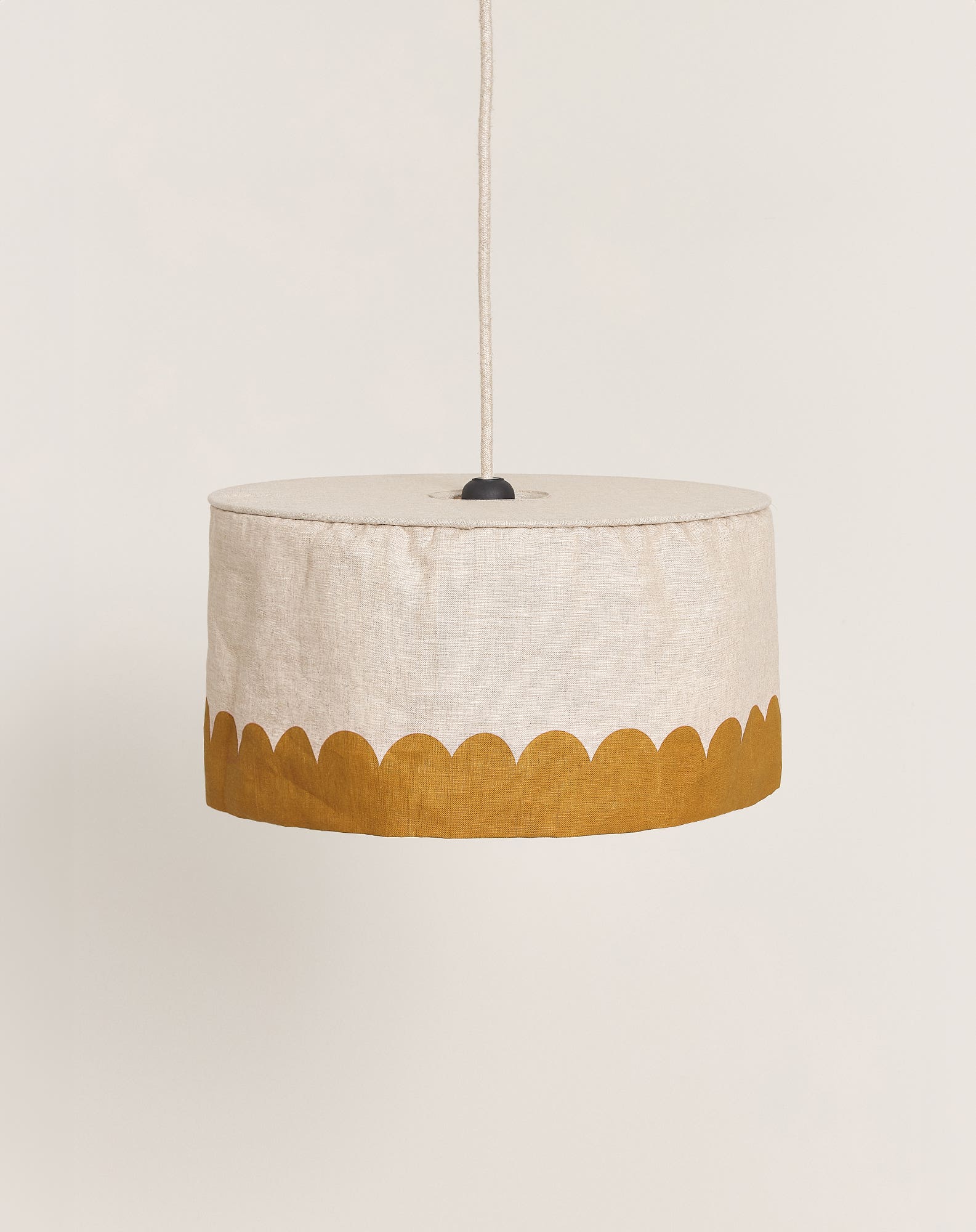 Abat-jour en lin pour suspension diam. 40cm vibes | Orange