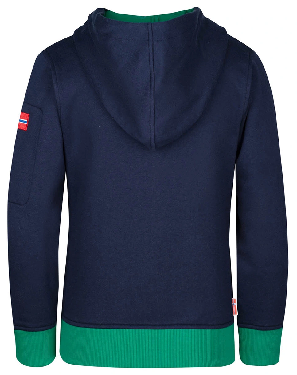 Kapuzen-Sweatjacke SORTLAND in navy/pepper green/cloudy grey