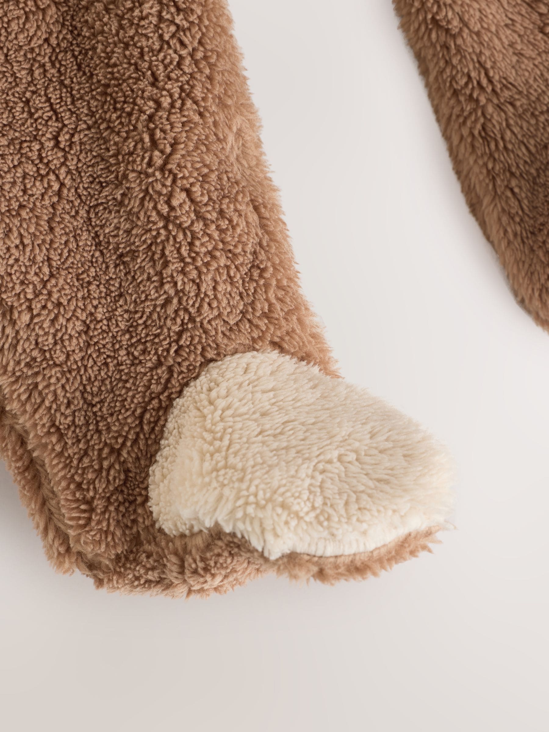 Bruine Hamish met capuchon - Baby fleece skipak (0-18mnd)