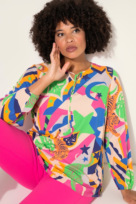 Bluse, Tiger Mustermix, Langarm