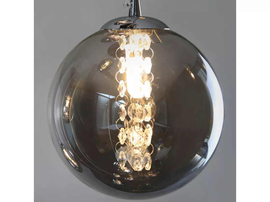 NETTLIFE Suspension verre gris Diam.41 cm G9 lustre 10 lampes en couleur lampe de salon lampe de chambre lampe de table à manger lampe de couloir
