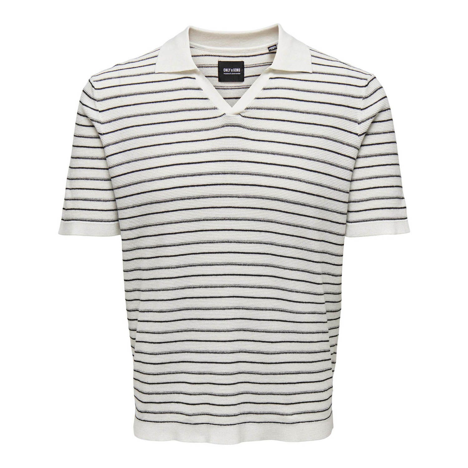 Only & Sons  Wing Life Stripe Resort Polo Knit