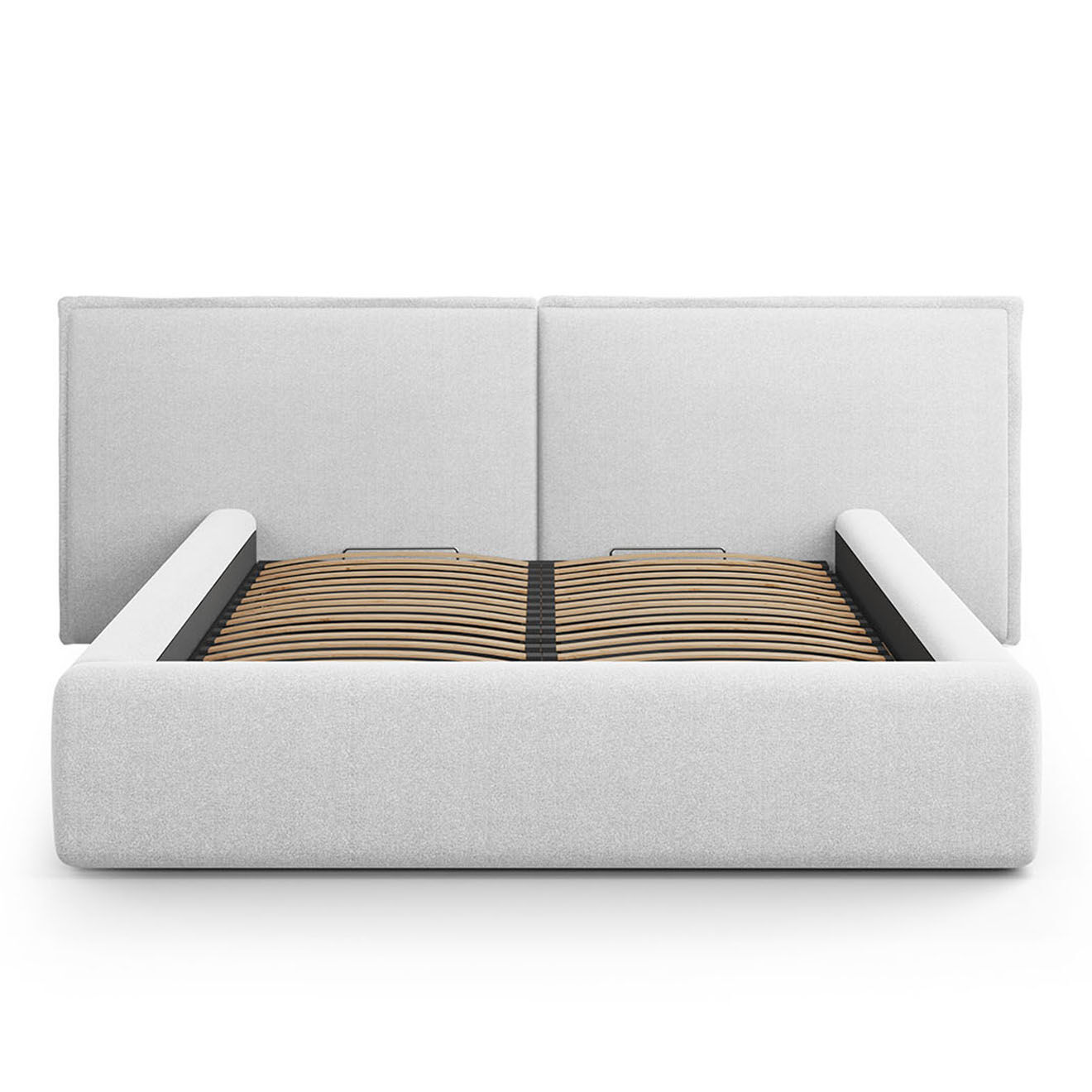 Maison Héritage Lit avec coffre de rangement Tena gris clair froid - 230x200x100 cm