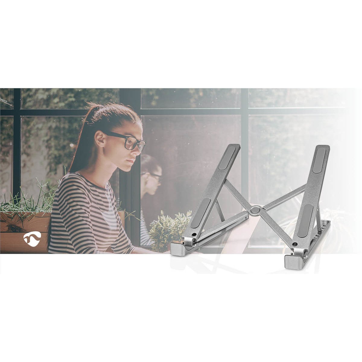 Nedis NBSTND100SI notebook standaard inklapbaar